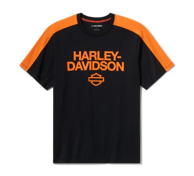 Men's H-D TECH Coolmax Tee - Harley Black and Harley Orange