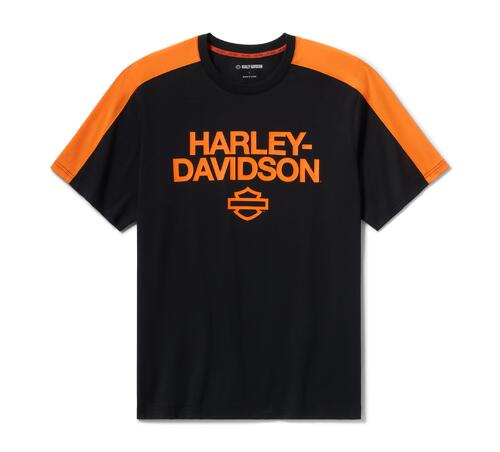 Men's H-D TECH Coolmax Tee - Harley Black and Harley Orange