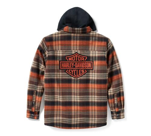 Load image into Gallery viewer, Men&#39;s Bar &amp; Shield Hooded Shirt Jacket
