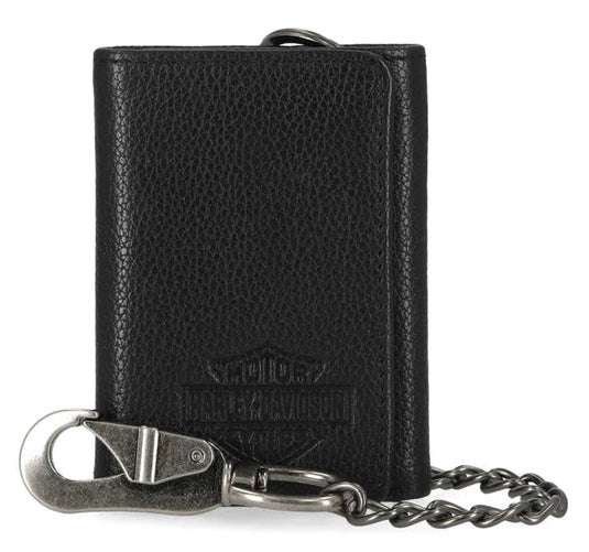 Harley-Davidson - Men's Bar & Shield Core Pebble Chain Tri-Fold Wallet -