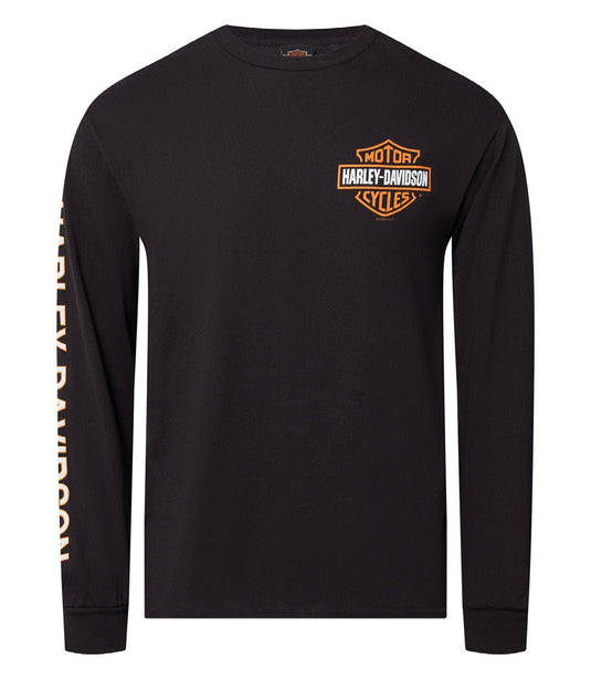 West Coast Harley-Davidson - Men's B&S On Black Long Sleeve Tee -