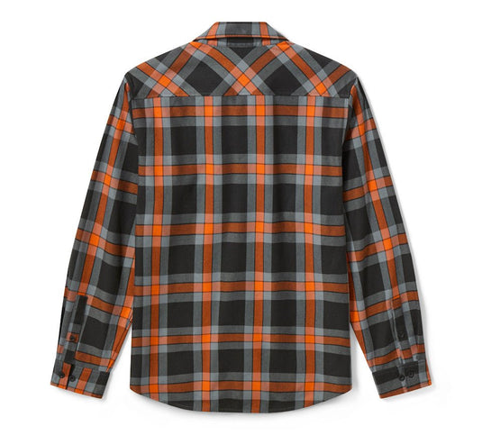 Harley-Davidson - Men's H-D Standard Long Sleeve Plaid Shirt - Hawaiian Sunset & Harley Black -