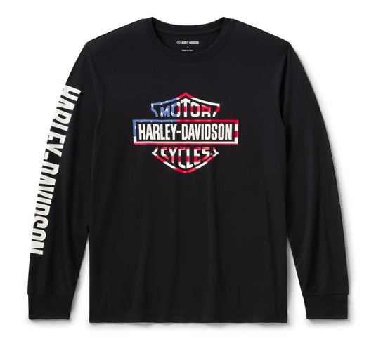 Harley-Davidson - Men's Stars & Stripes Long Sleeve Shirt - Harley Black -
