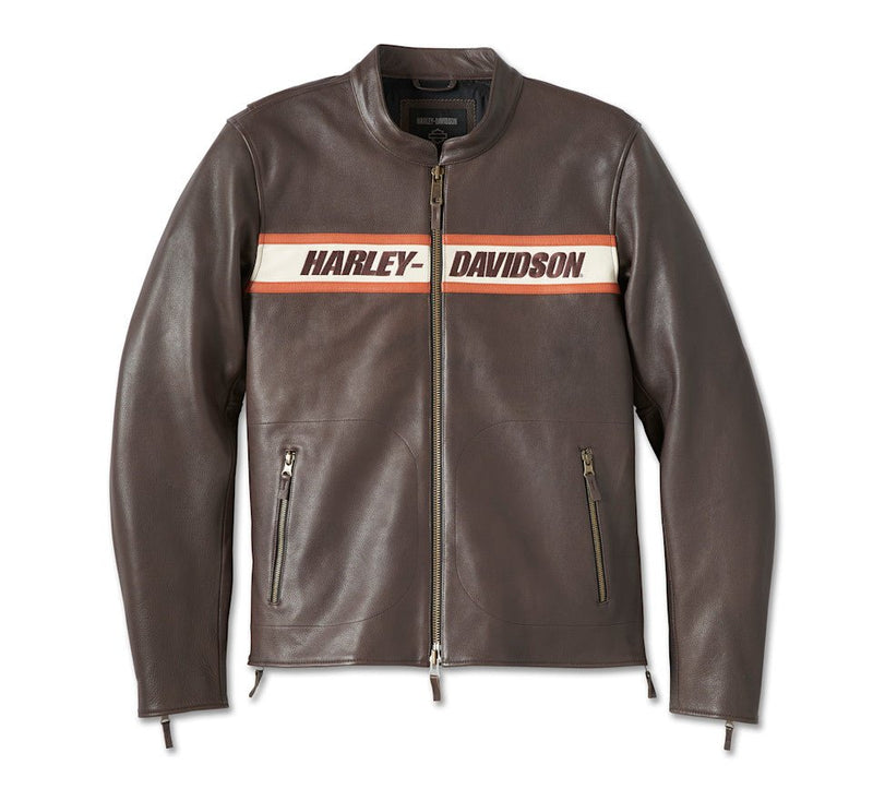 Load image into Gallery viewer, Harley-Davidson - Men's Victory Lane II Leather Jacket - Java -

