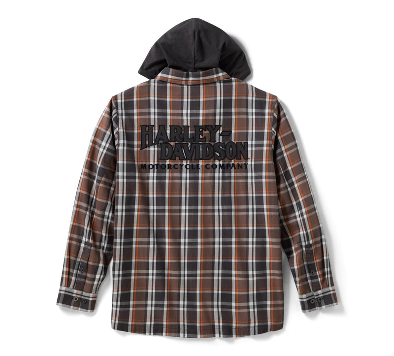 Load image into Gallery viewer, West Coast Harley-Davidson - Men's Vintage Long Sleeve Hooded Shirt -
