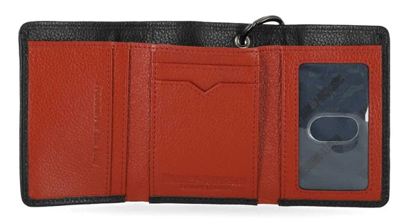 Load image into Gallery viewer, Men's Bar &amp; Shield Core Pebble Chain Tri-Fold Wallet

