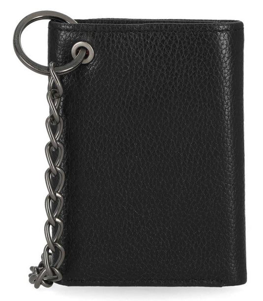 Men's Bar & Shield Core Pebble Chain Tri-Fold Wallet
