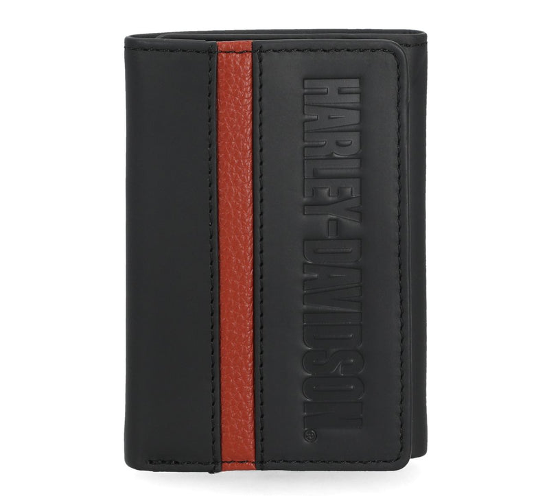 Load image into Gallery viewer, Men's H-D Center Block Tri-Fold Wallet
