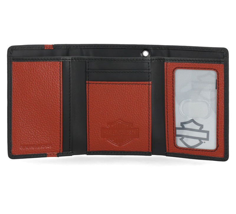 Load image into Gallery viewer, Men's H-D Center Block Tri-Fold Wallet
