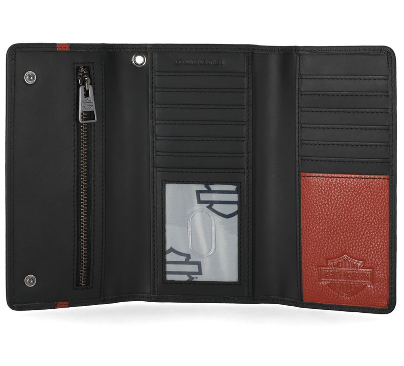 Load image into Gallery viewer, Men's H-D Center Block Trucker Wallet
