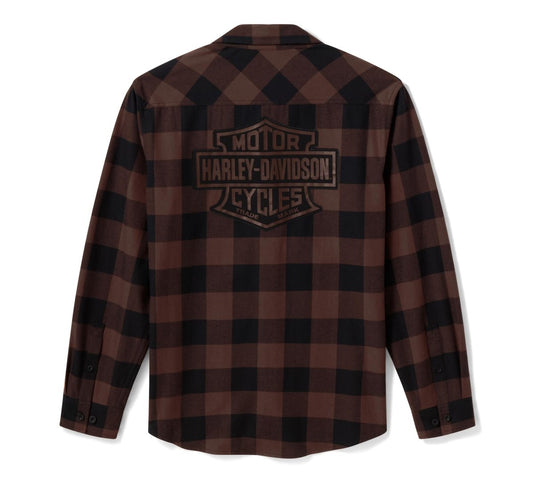 West Coast Harley-Davidson - H-D® American Classic Buffalo Check Flannel - Coffee & Harley Black -