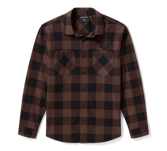 West Coast Harley-Davidson - H-D® American Classic Buffalo Check Flannel - Coffee & Harley Black -