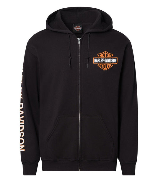 West Coast Harley-Davidson - Men's Black B&S Zip Hoody -
