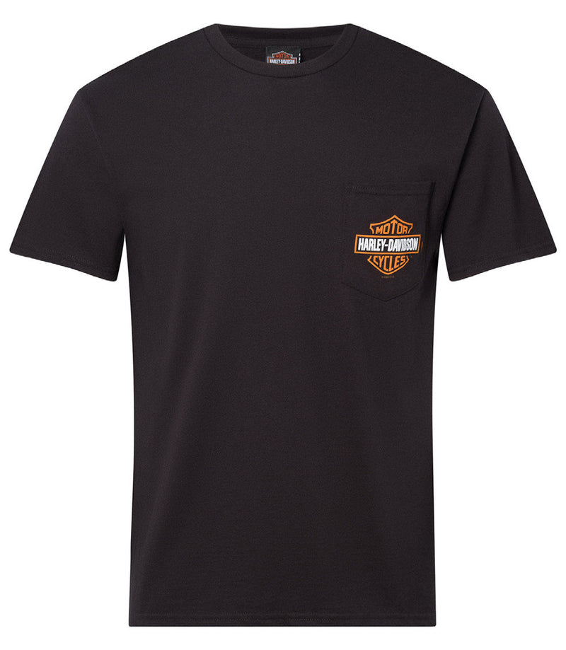 Load image into Gallery viewer, West Coast Harley-Davidson - Men's B&amp;S Black Pocket Tee -
