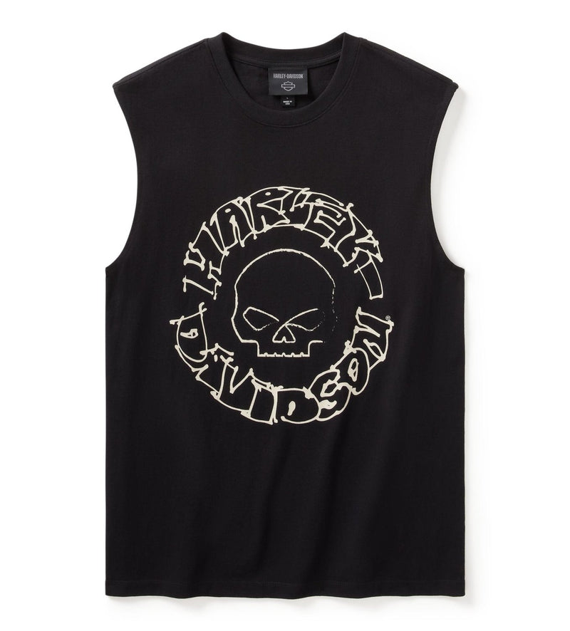 Load image into Gallery viewer, Harley-Davidson - Willie G Circle Skull Sketch Art Muscle Tee -
