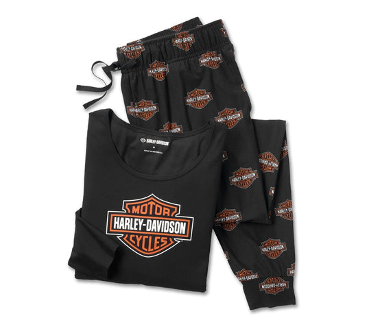Harley-Davidson - Women's Bar & Shield Long Sleeve Pajama Set - Harley Black -