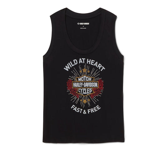 Harley-Davidson - Women's Bling Iron Rose Tank - Harley Black -