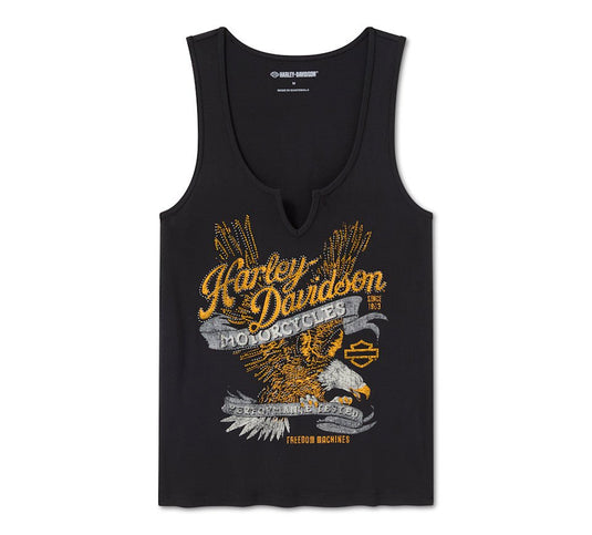 Harley-Davidson - Women's Bling Live to Ride Notch Neck Tank - Harley Black -