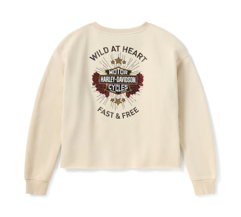 Load image into Gallery viewer, Harley-Davidson - Women's Iron Rose Fleece Crew - Birch -
