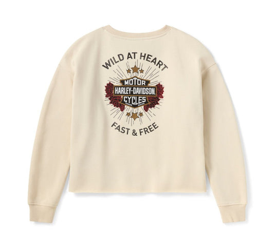 Harley-Davidson - Women's Iron Rose Fleece Crew - Birch -