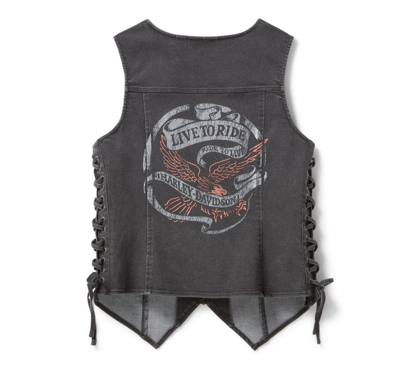 Load image into Gallery viewer, Harley-Davidson - Women's Live to Ride Denim Vest -
