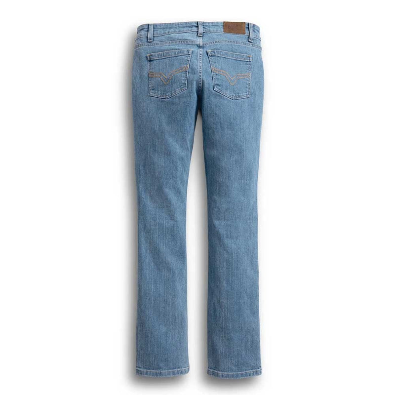 Load image into Gallery viewer, Harley-Davidson - Women's Straight Leg Mid-Rise Jeans - Light Indigo -
