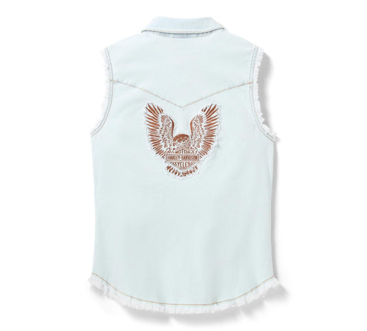 Harley-Davidson - Women's Vintage Fringe Sleeveless Denim -