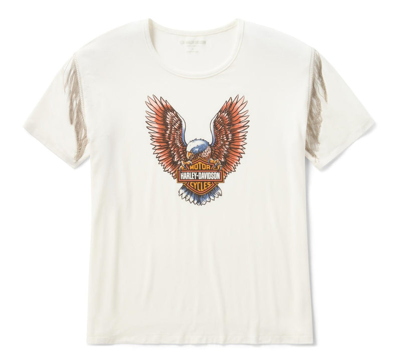Load image into Gallery viewer, Harley-Davidson - Women's Vintage Fringe Upswept Eagle Tee -
