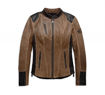 Front view of womens gallun leather jacket with triple vent system