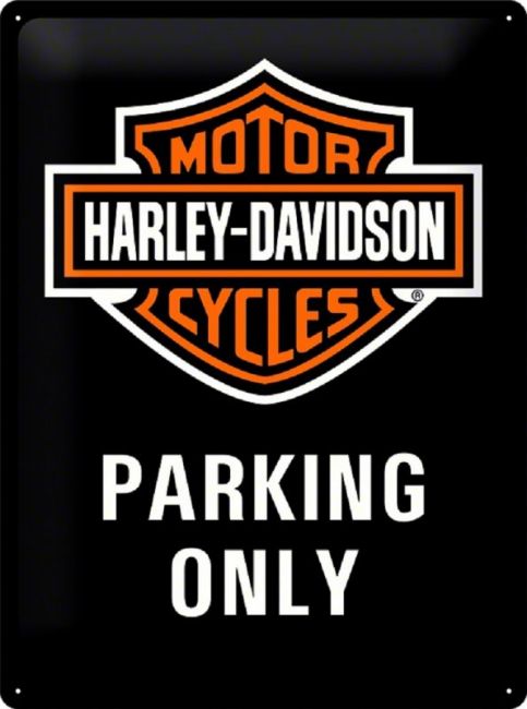 harley parking only tin sign