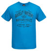 Front view of mens west coast aged sign dealer t shirt