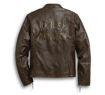 mens distressed print leather jacket