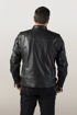 Back view of mens fxrg triple vent waterproof leather jacket