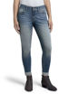 Front view of womens skinny mid rise jeans