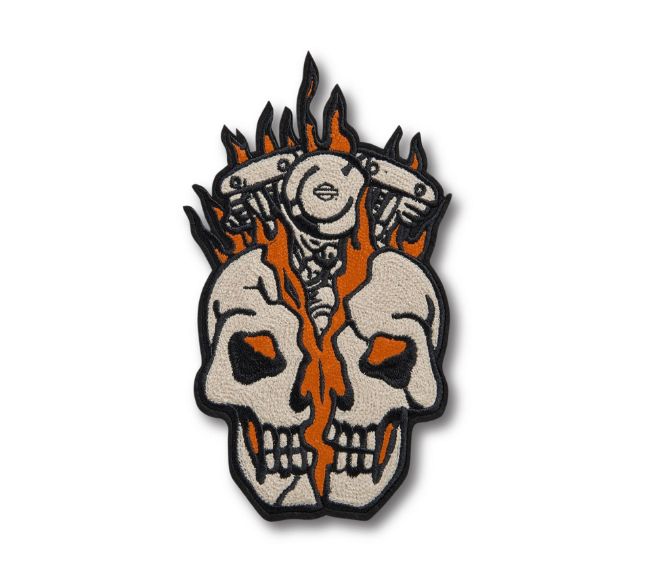 Picture of Skull Bust Iron-On Patch