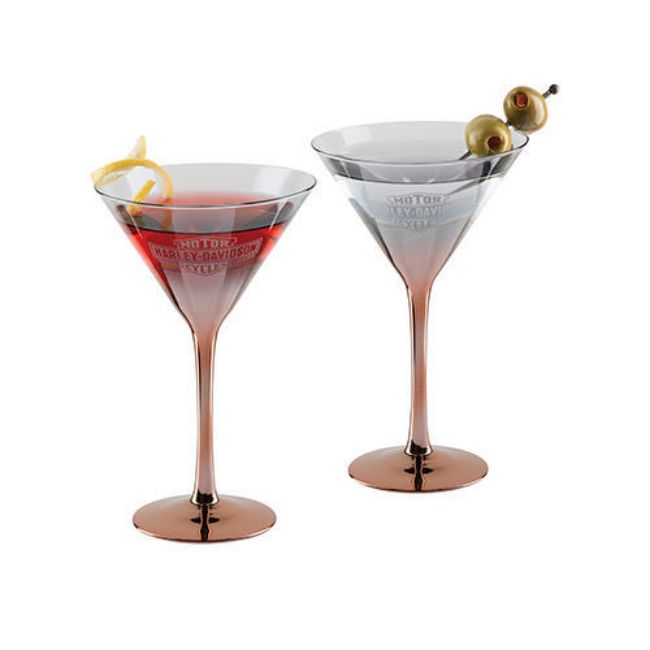 Picture of Copper Ombre Bar & Shield Martini Glass Set