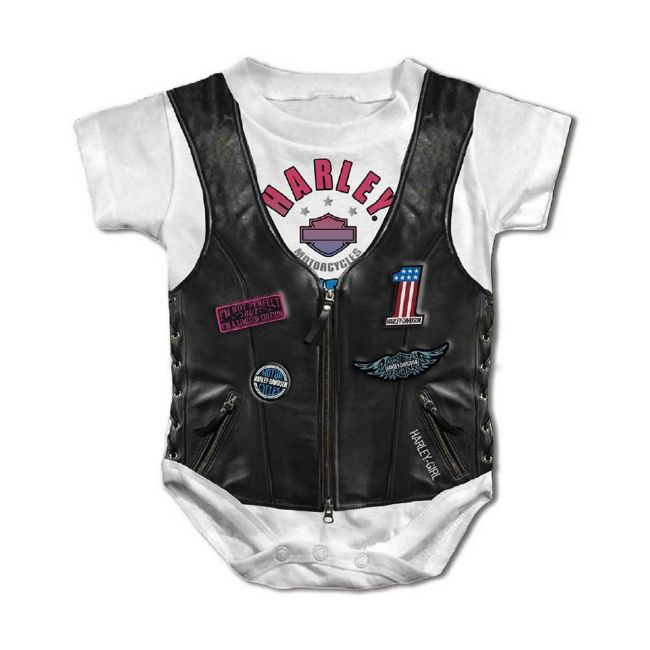 Picture of Baby Girls' Faux Leather Vest Short Sleeve Creeper
