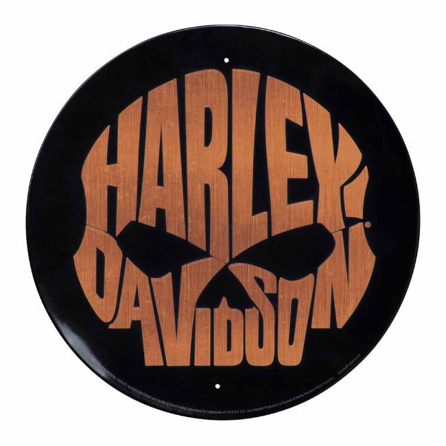Picture of Harley-Davidson Willie G Copper Skull Logo Round Tin Sign