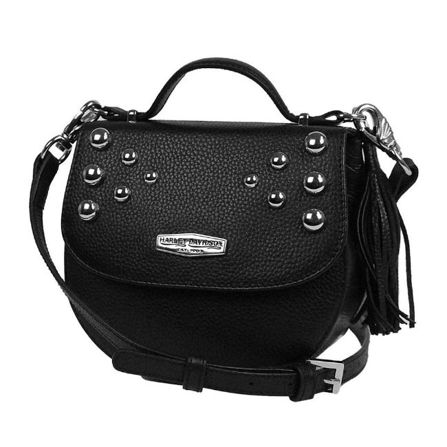 Picture of Women's Heavy Metal Leather Flapped Crossbody Purse