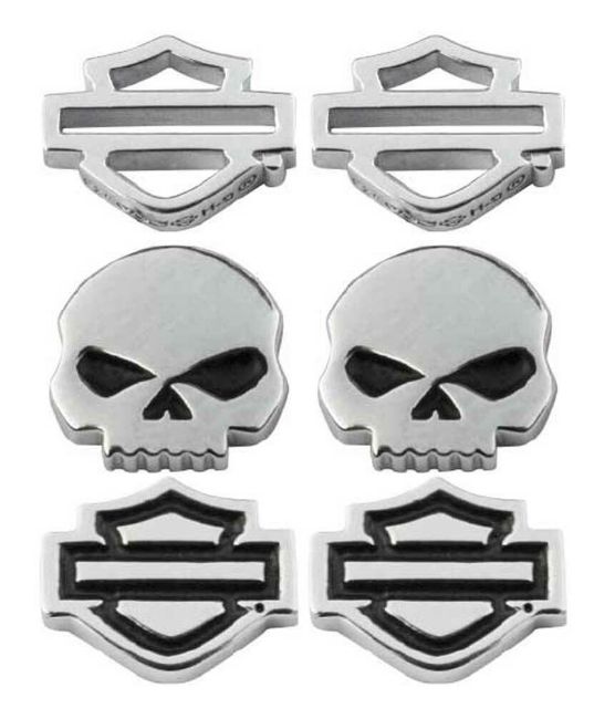 Picture of Harley-Davidson® Women's Bar & Shield/Skull Stud Earrings Set - 3 Styles 