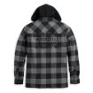 Picture of Men's Onwards Hooded Plaid Shirt - Grey