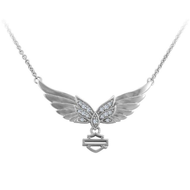 Picture of Women's Bling Wing Bar & Shield Necklace