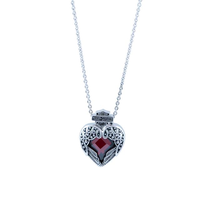 Picture of Women's Red Winged Heart Necklace