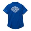 Picture of Women's Bar & Shield Zip Front Shirt - Lapis Blue