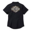 Picture of Women's Bar & Shield Zip Front Shirt - Black Beauty